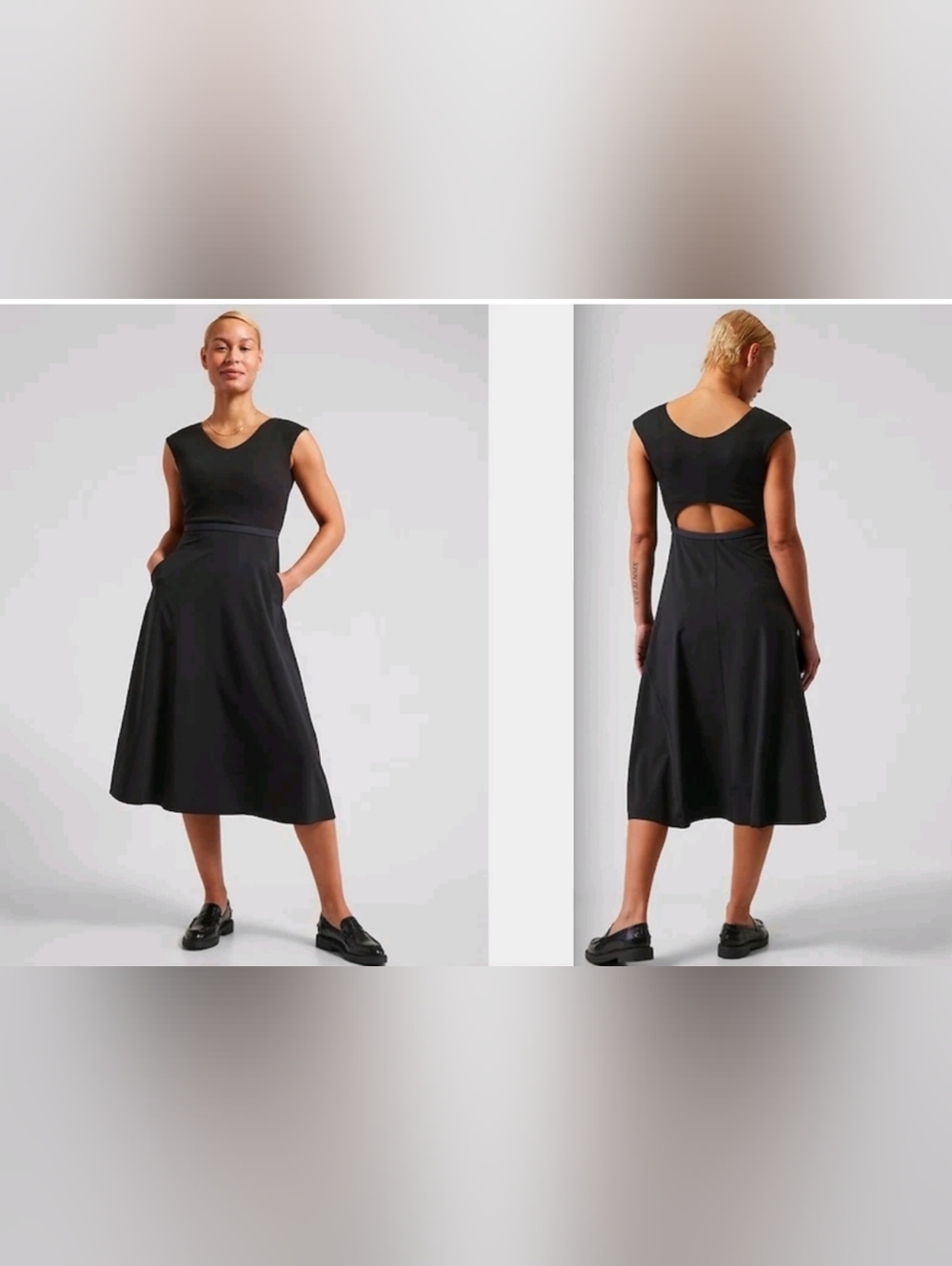 Athleta Ryder Moisture Wicking Dress In Black. Size M